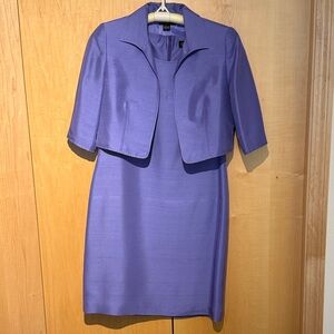 Shomi Petites Periwinkle Purple Silk Dress with Jacket Size 6P